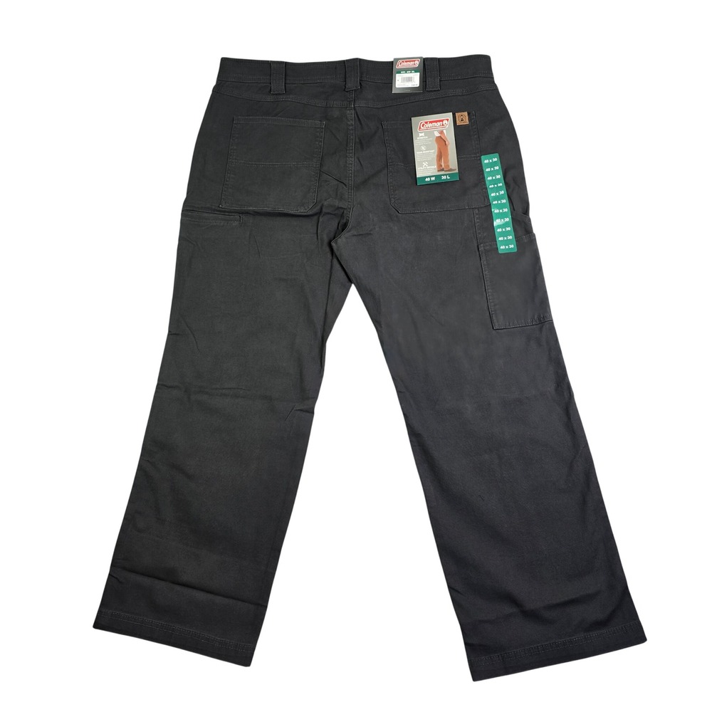 Coleman Utility Pants Mens 40x30 Phantom Grey Canvas Stretch Workwear Carpenter